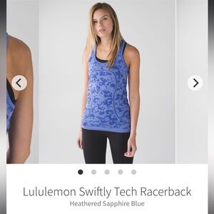 Lululemon Swiftly Tech Racerback Heathered Sapphire Blue
